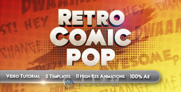 复古流行风格包装动画AE模板 Videohive Retro Comic Pop 305743