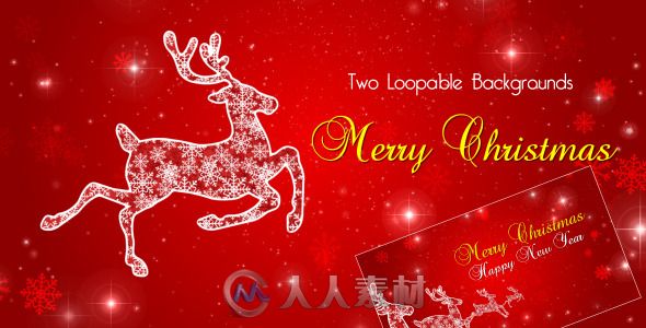 圣诞驯鹿高清动画视频素材 Videohive Christmas Reindeer 6357307