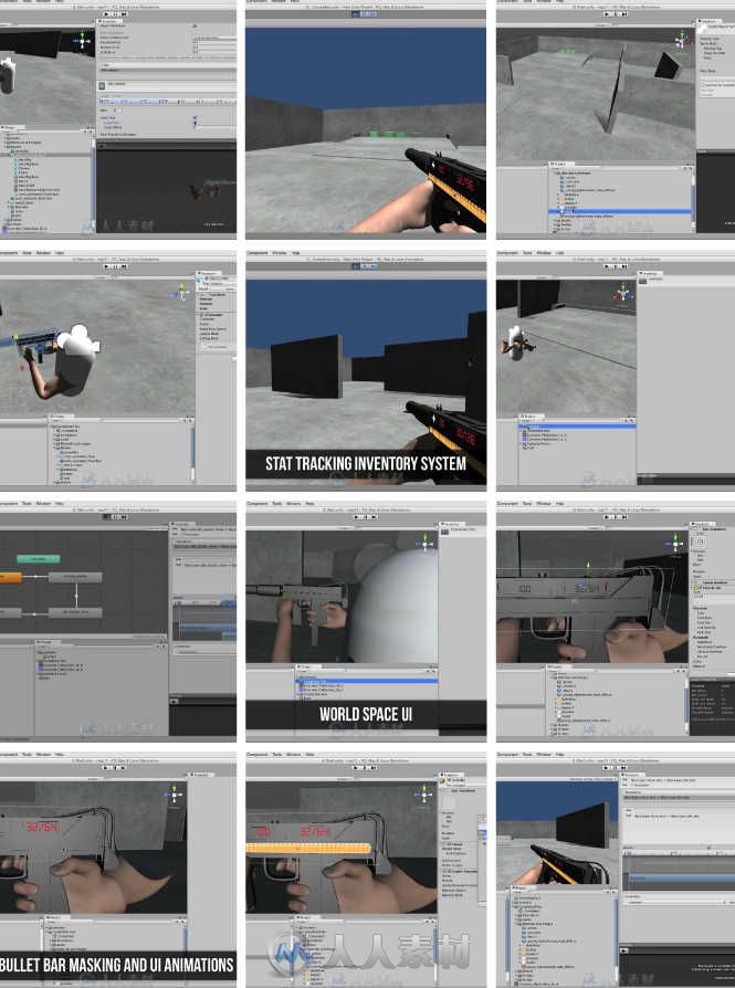 Unity武器弹药跟踪统计系统制作视频教程 CGCookie Creating a Stat Tracking Inven...