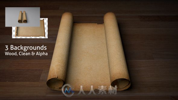 旧羊皮纸滚动视频素材 Videohive Old Scroll Parchment Blank 6418074