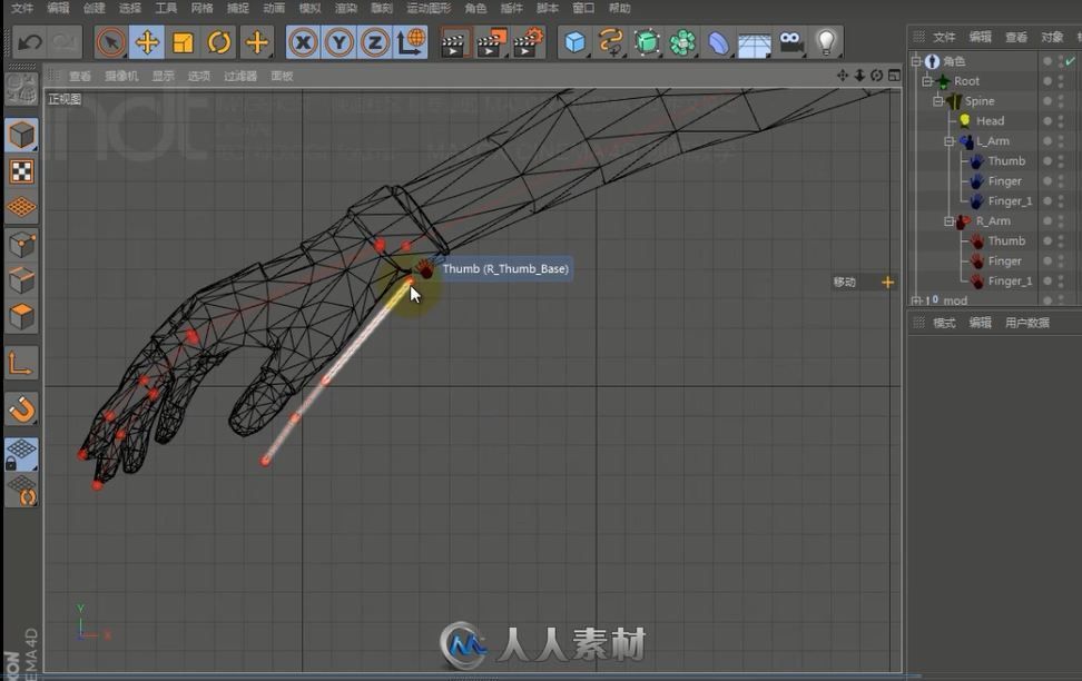 C4D人物角色模版绑定中文基础教程