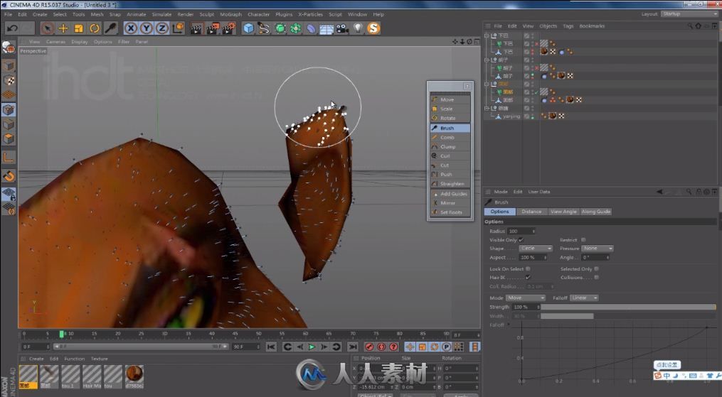 C4D 毛发系统基础入门 中文视频教程