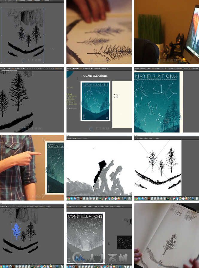 Illustrator星空海报制作实例训练视频教程 SkillShare Poster Child Using Adobe I...