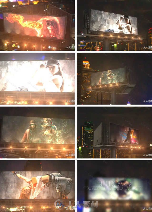 不夜城广告牌宣传动画AE模板 Videohive Billboard In Night City 12441451