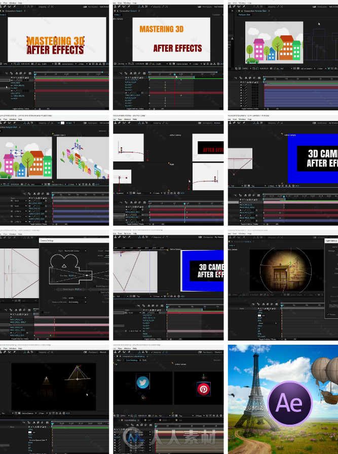 AE中3D动画特效制作训练视频教程 Udemy Master 3D Animation in Adobe After Effec...