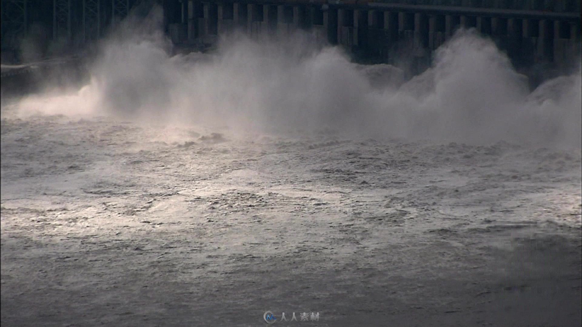 长江三峡堤坝航拍大坝水力发电站水坝泄洪高清实拍视频素材