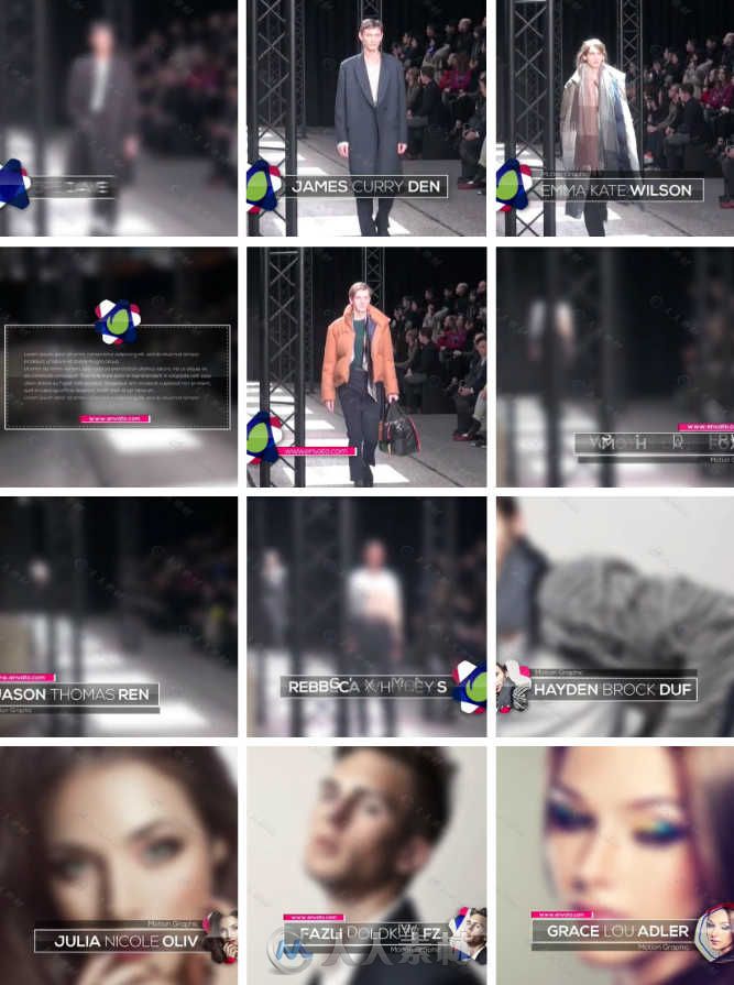 时尚走秀下横栏动画AE模板 Videohive Fashion Lower Third 14526988