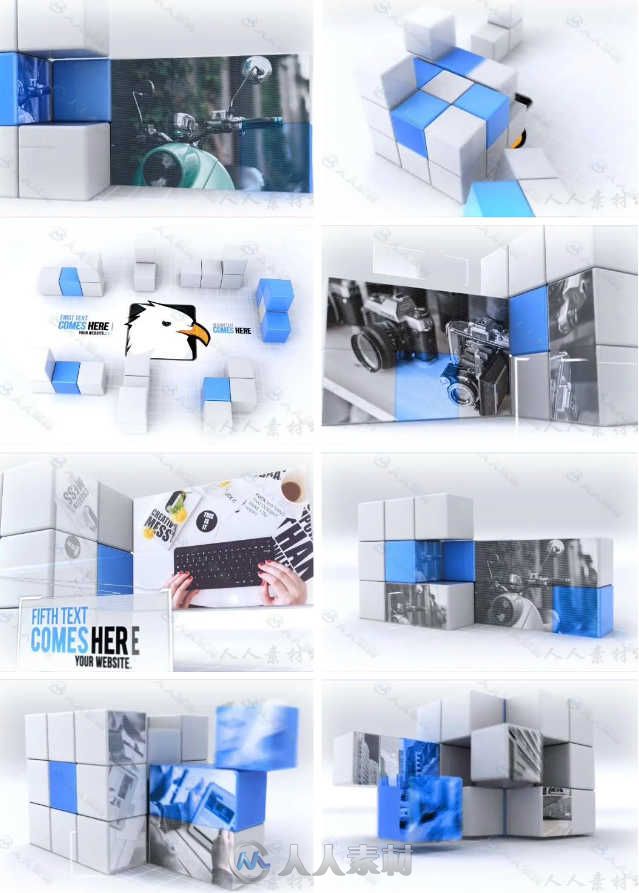 新版变形魔方展示动画AE模板 Videohive Cube Logic 14990861