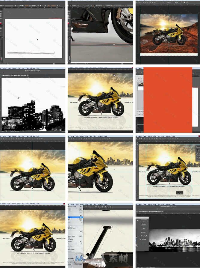 Illustrator摩托车广告海报矢量艺术训练视频教程