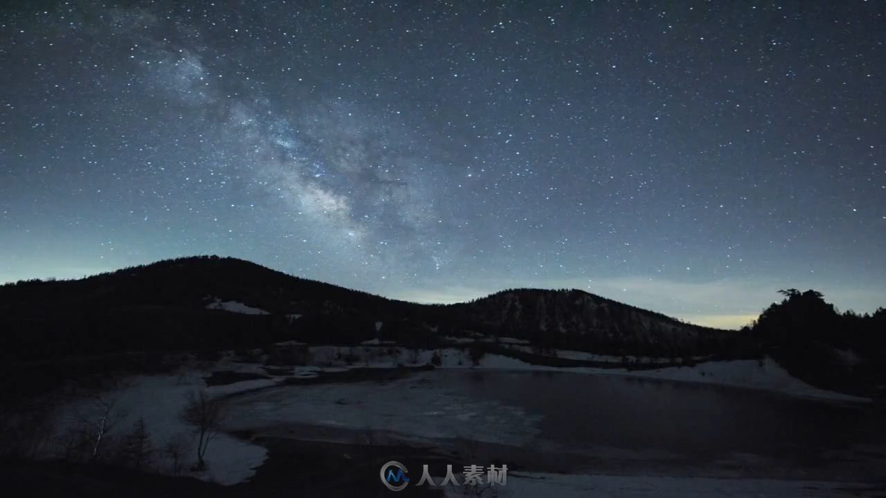 冬天雪山时间流逝延时摄影实拍视频素材