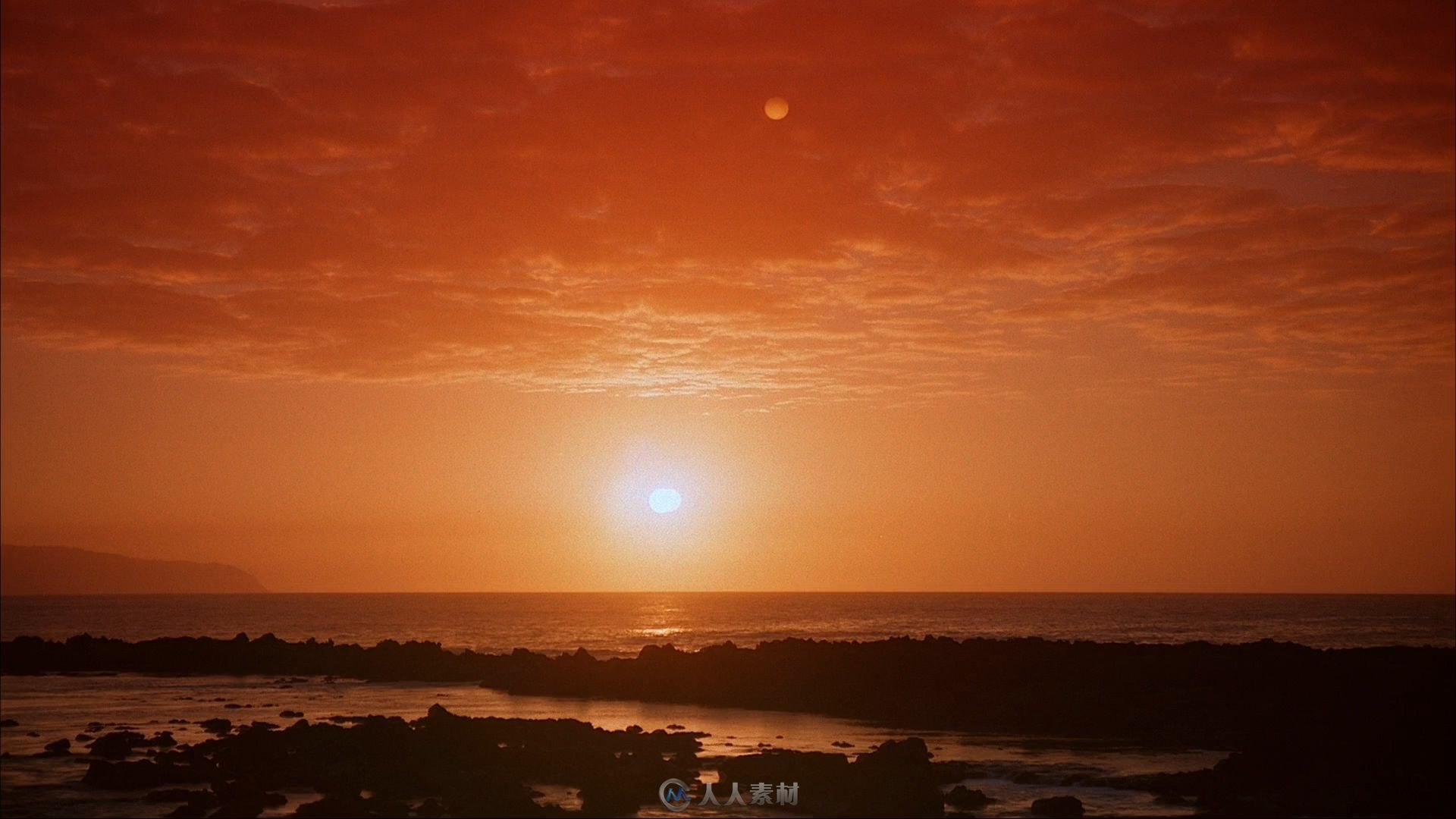 海上日落夕阳红高清实拍视频素材