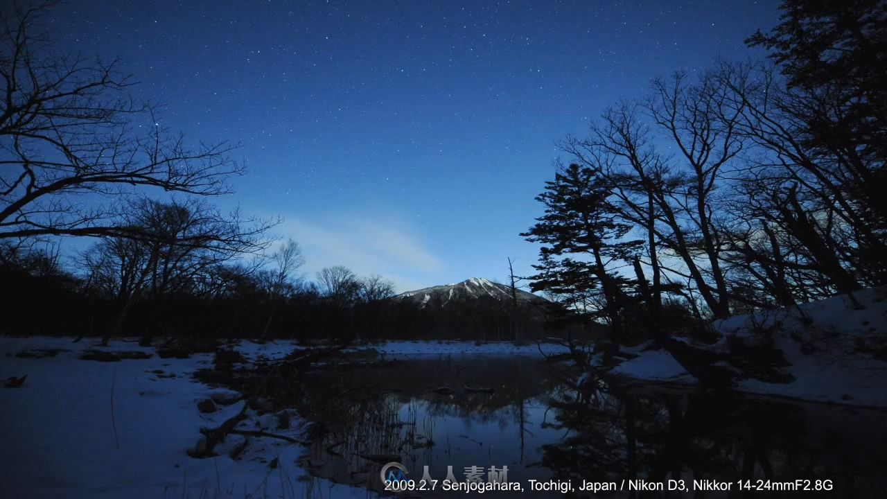 星空下的雪山时间流逝延时摄影实拍视频素材