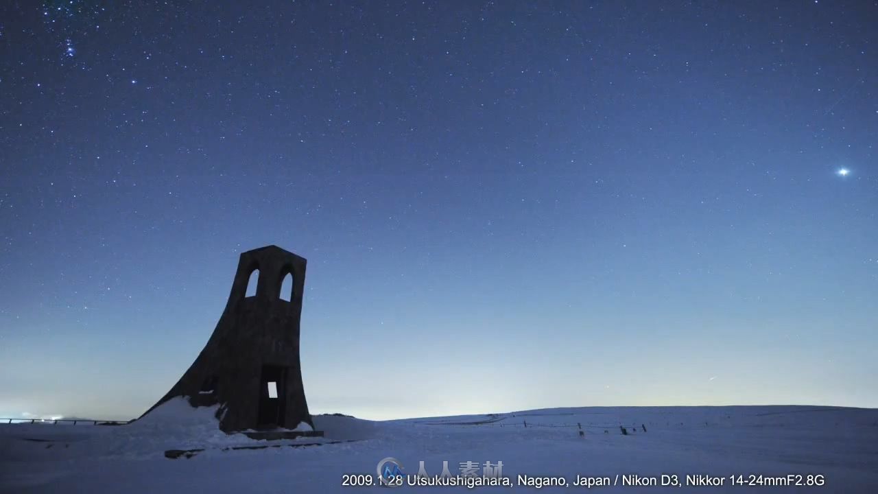 星空下的雪山时间流逝延时摄影实拍视频素材