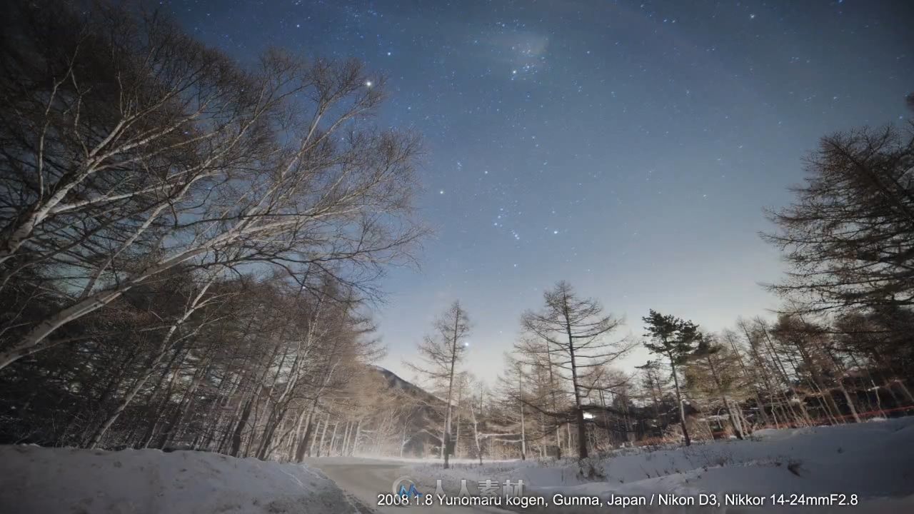 星空下的雪山时间流逝延时摄影实拍视频素材