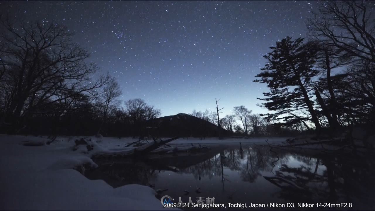 星空下的雪山时间流逝延时摄影实拍视频素材