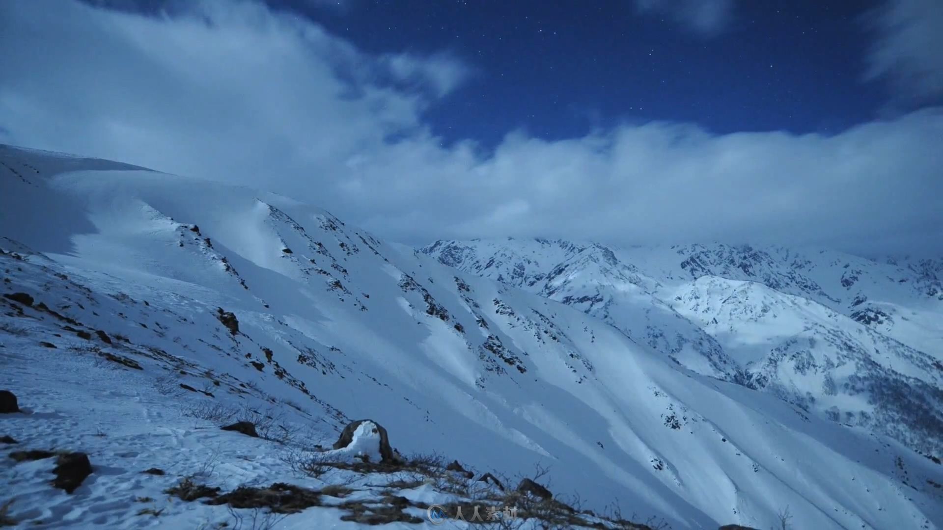 延时摄影雪山风景高清实拍视频素材