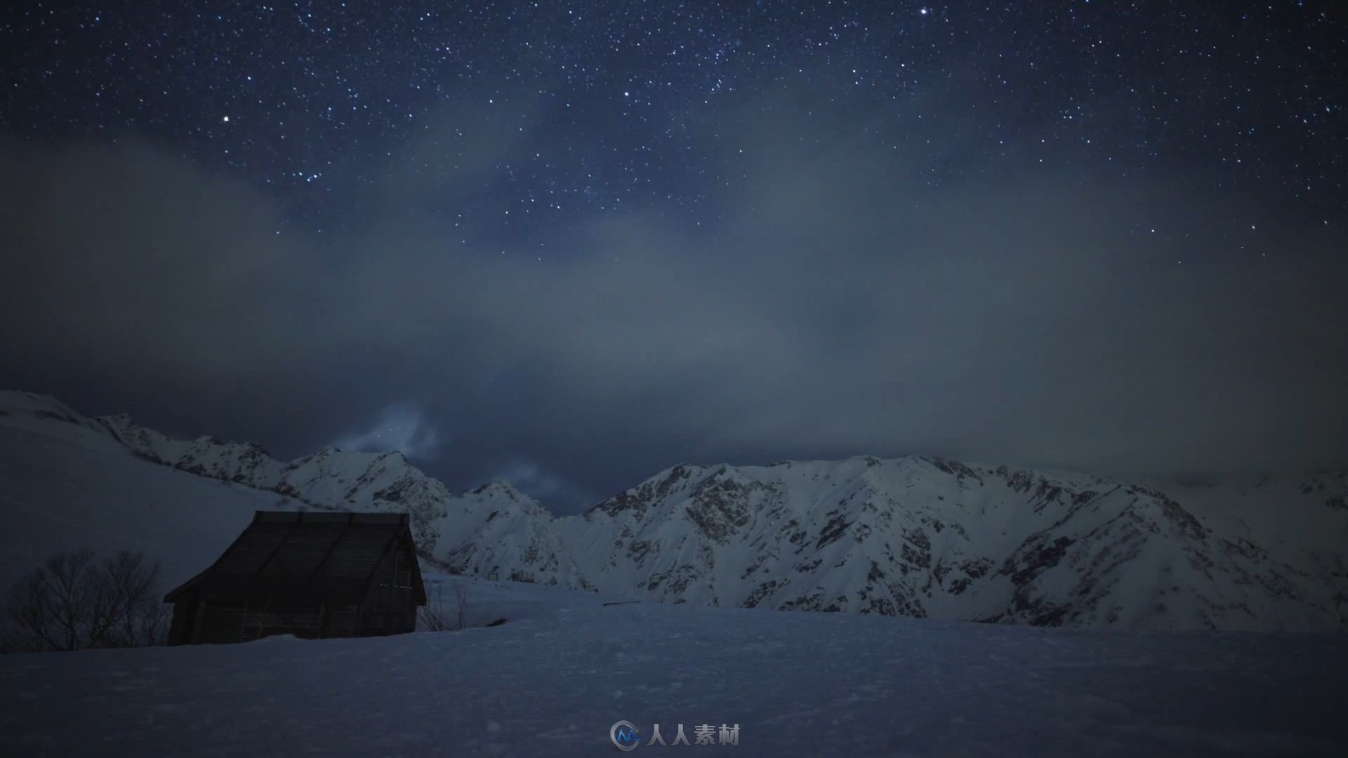 延时摄影雪山风景高清实拍视频素材