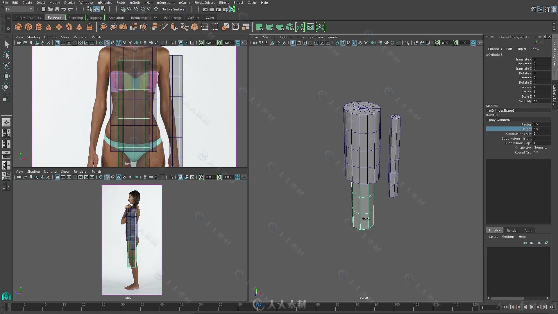 Maya女性身体游戏角色建模训练视频教程 METHOD J MAYA 2016 FEMALE BODY CHARACTER...