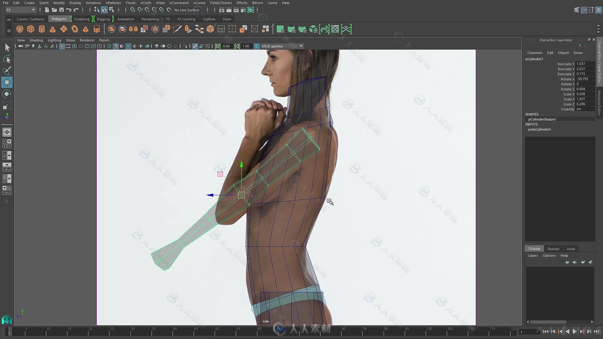 Maya女性身体游戏角色建模训练视频教程 METHOD J MAYA 2016 FEMALE BODY CHARACTER...