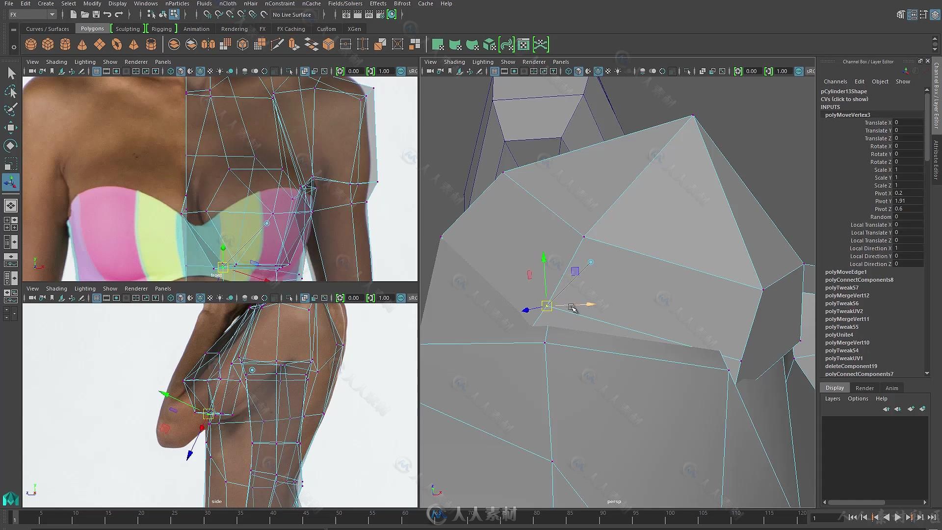 Maya女性身体游戏角色建模训练视频教程 METHOD J MAYA 2016 FEMALE BODY CHARACTER...