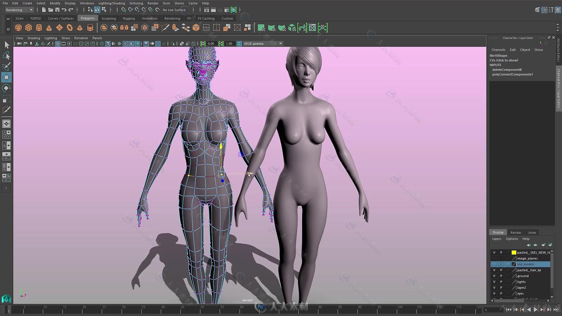 Maya女性身体游戏角色建模训练视频教程 METHOD J MAYA 2016 FEMALE BODY CHARACTER...