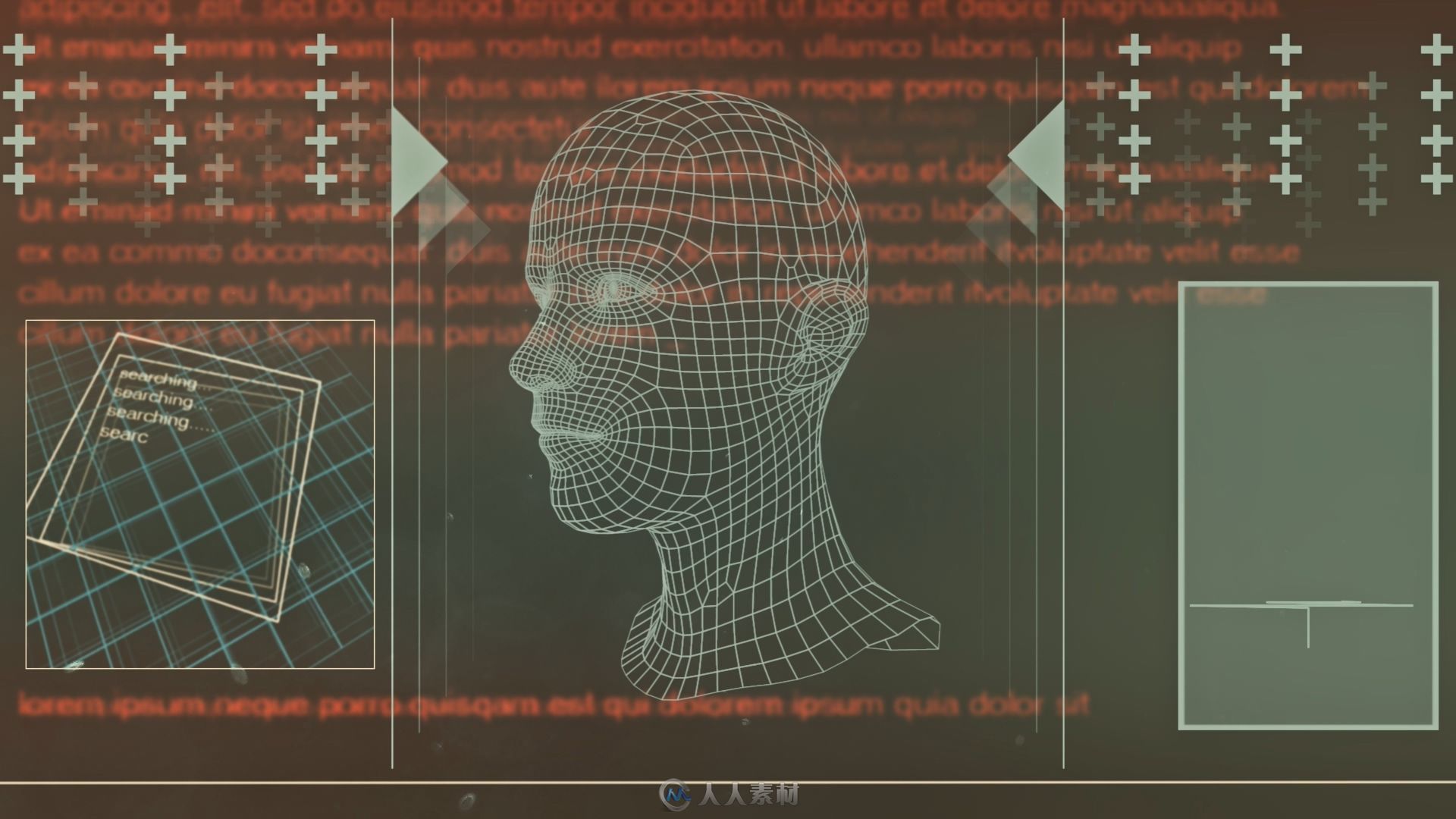 3D面部搜索科技视频素材