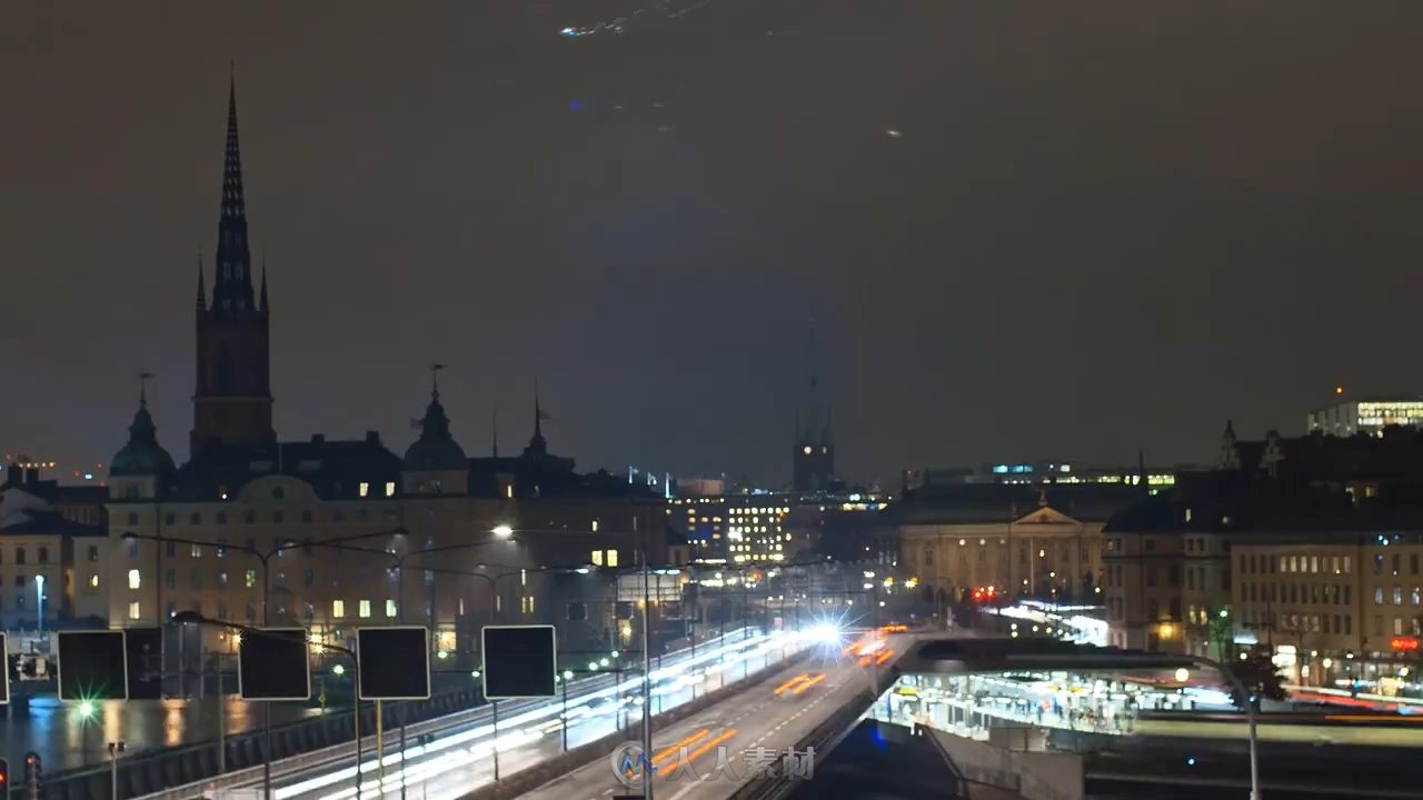 城市夜景车流人流快速移动高清视频实拍素材