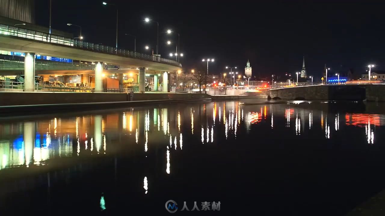 城市夜景车流人流快速移动高清视频实拍素材