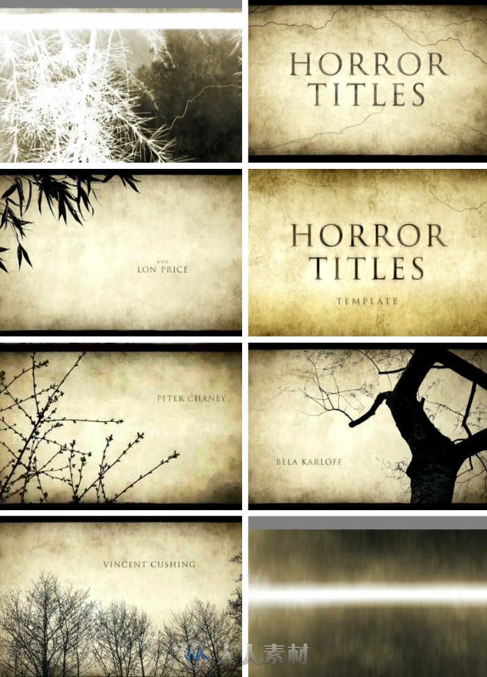 恐怖电影诡异氛围片头动画AE模板 Videohive Horror Movie Titles 7586081