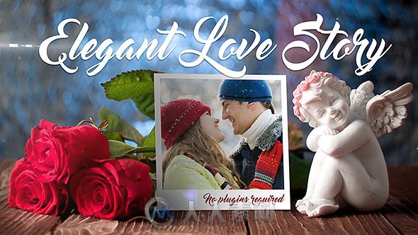 优雅玫瑰爱情故事包装动画AE模板 Videohive Elegant Love Story 14649298