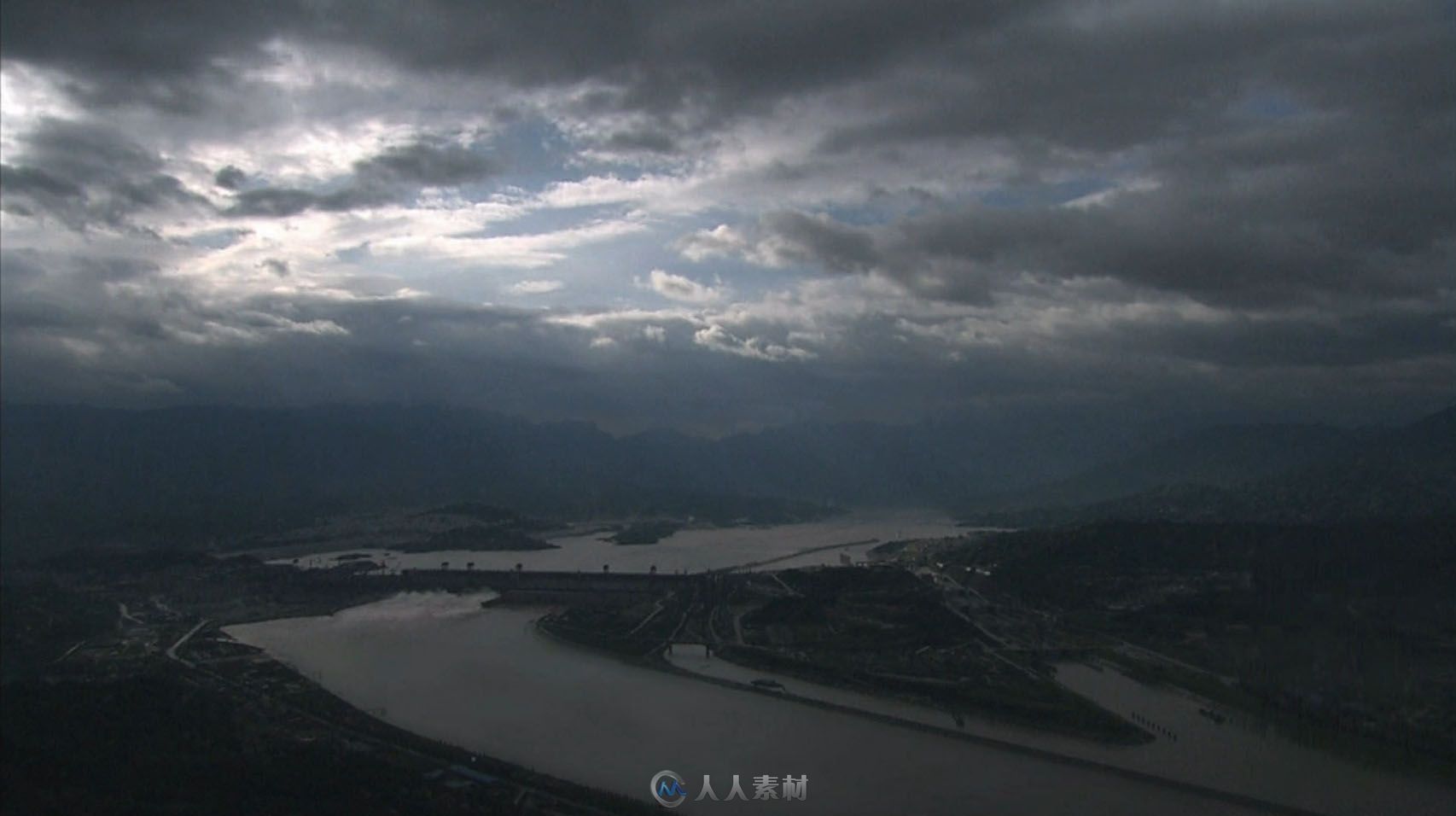 长江三峡堤坝航拍大坝水力发电站水坝泄洪高清