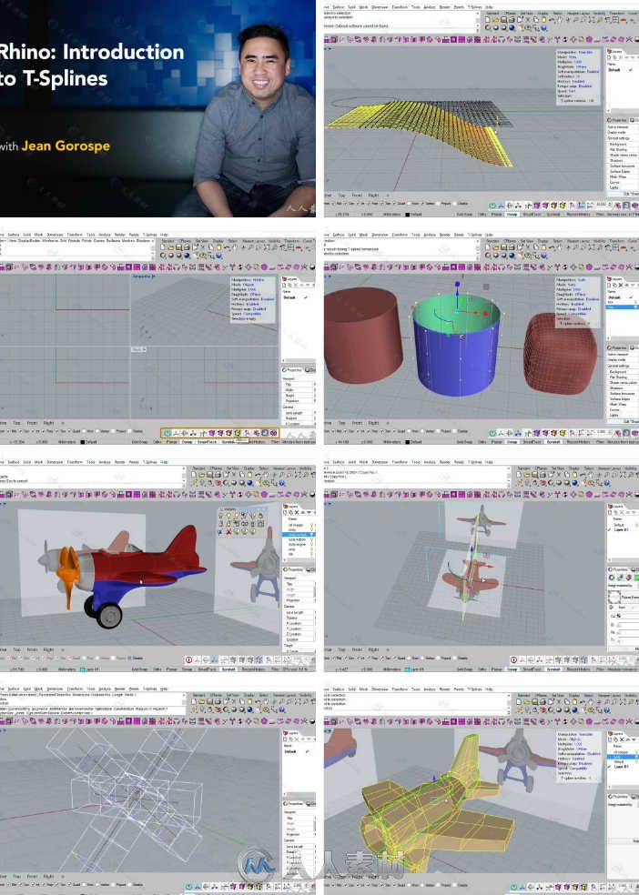 Rhino中T-Splines曲面造型设计训练视频教程 Rhino Introduction to T-Splines