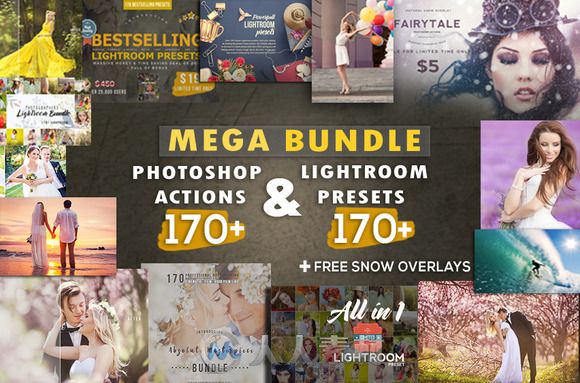 170套ps+170套LR动作特效Mega Photoshop+Lightroom Bundle