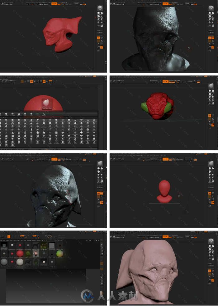 Zbrush界面与热键基础技术实例训练视频教程 Gumroad Zbrush Basics UI Hotkeys Pro...