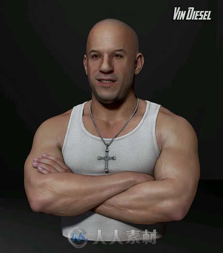 好莱坞影星范·迪塞尔高精度3D模型 3D Model Vin Diesel