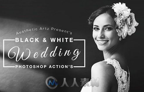 唯美黑白结婚照片处理特效PS动作319360-Black-White-Wedding-Actions