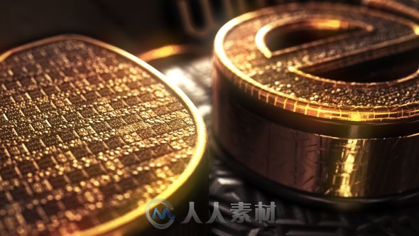 震撼巨幅黄金三维字体特效动画AE模板 Videohive Gold Treasure Logo 15024546