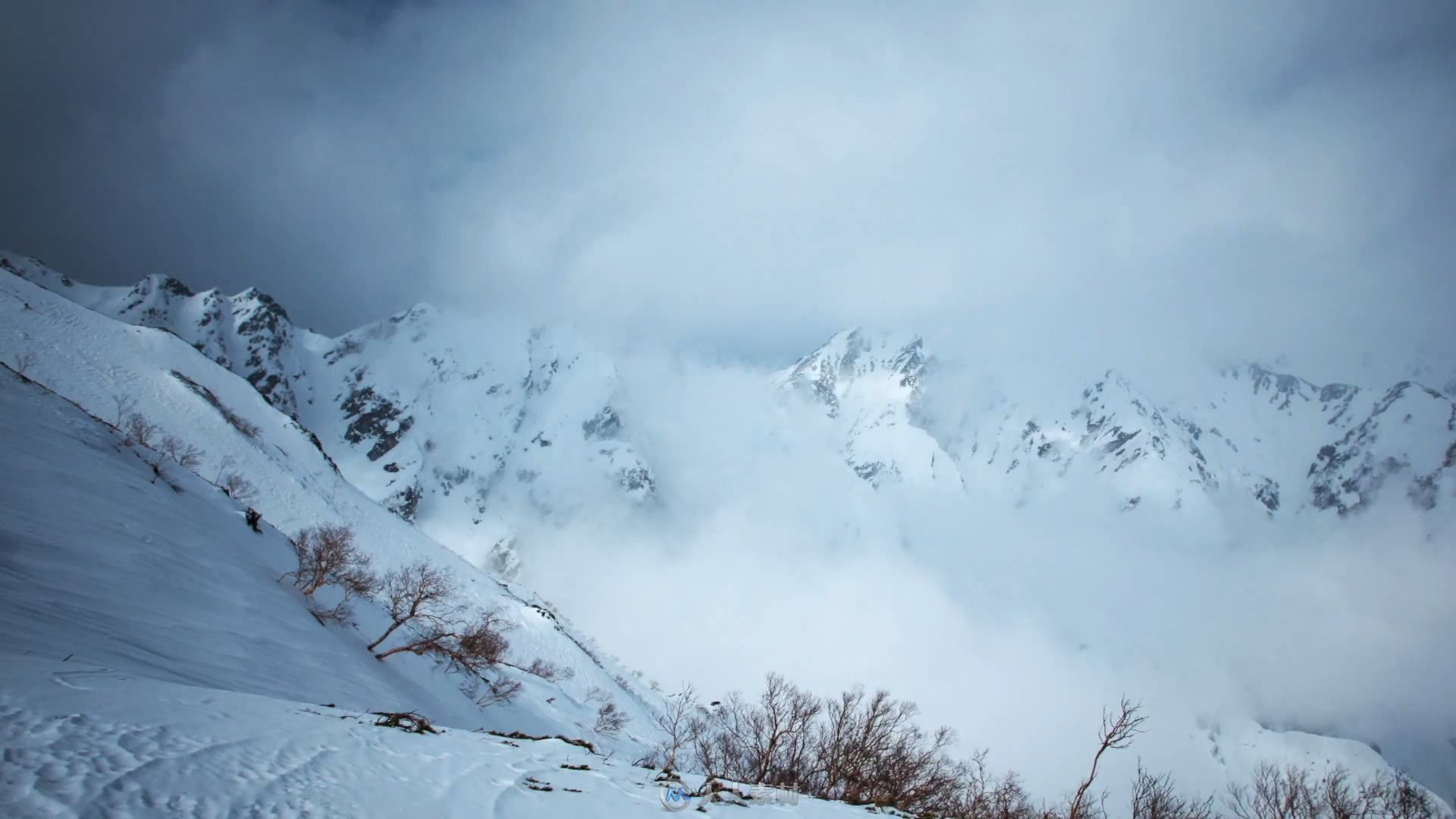 延时摄影雪山风景高清实拍视频素材