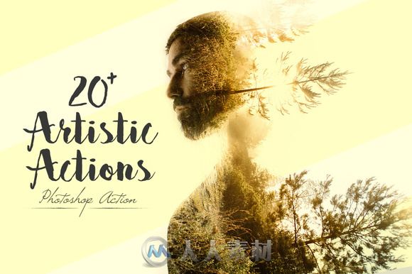 20种人物肖像处理特效合辑PS动作20 Artistic Actions