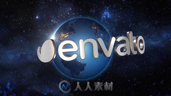 环绕地球巨型标志Logo演绎动画AE模板 Videohive Worldwide Logo Reveal 11637523