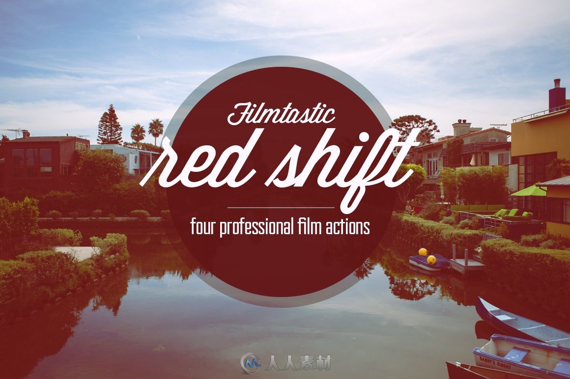 红色电影胶片调色预设PS动作Filmtastic RedShift PS Film Actions