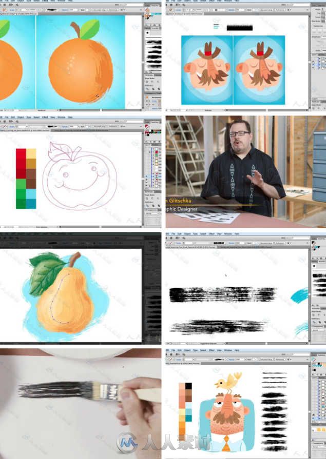 Illustrator矢量数字手绘艺术视频教程 Drawing Vector Graphics Painting with...