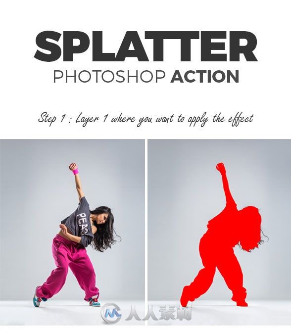 飞溅效果人物修饰PS动作GraphicRiver - Splatter Photoshop Action