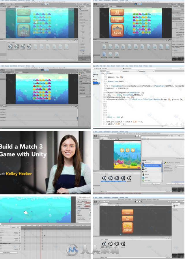 Unity益智游戏开发设计实例制作视频教程 Build a Match 3 Game with Unity