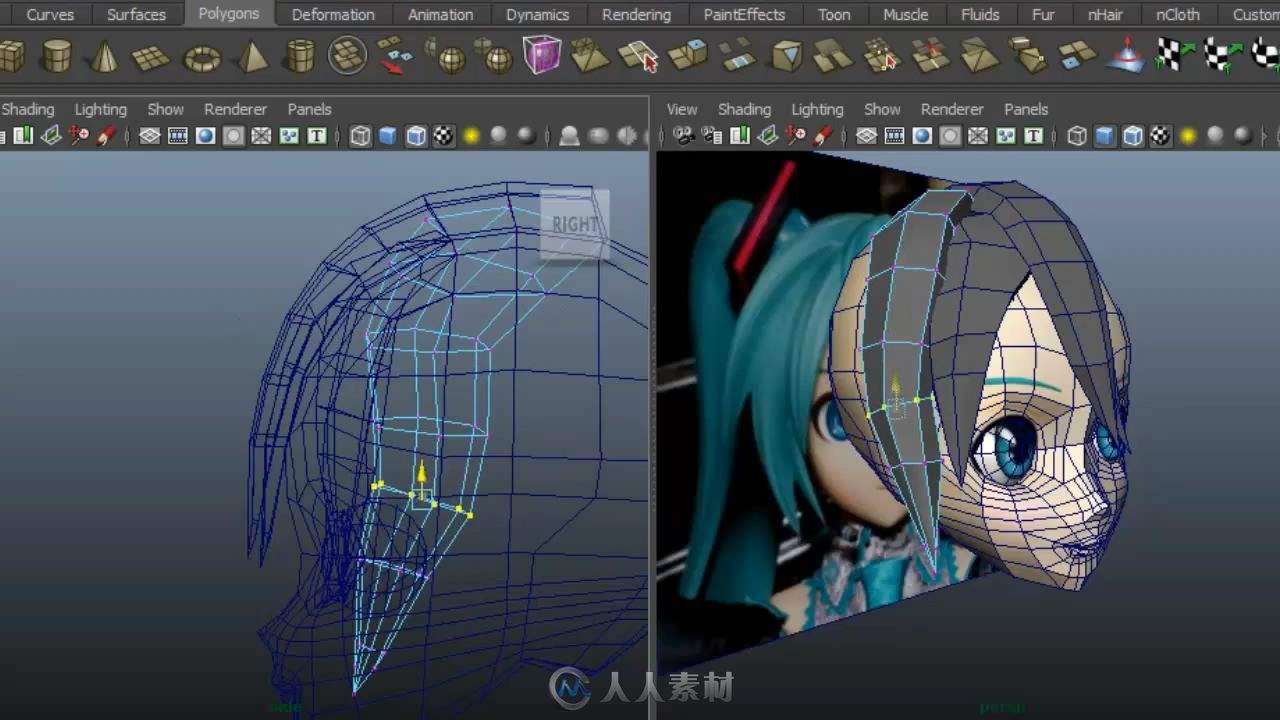 MAYA快速初音建模教程