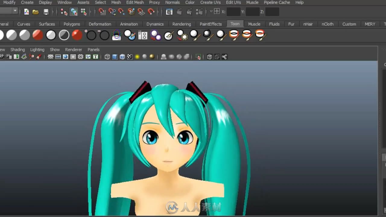 MAYA快速初音建模教程