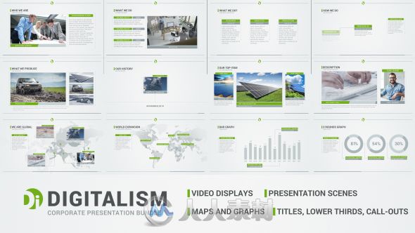 清新简洁公司企业品牌视觉宣传动画AE模板