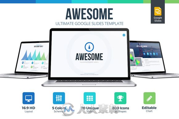 帅气风格谷歌PPT模板Awesome Google Slides Template