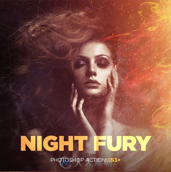 夜之狂暴烟火特效PS动作GraphicRiver - Night Fury Photoshop Action 16074494