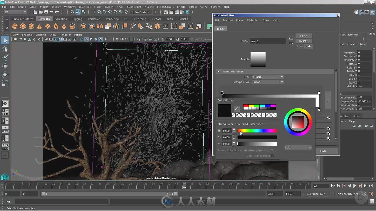 Maya树木燃烧流体与粒子特效视频教程 PLURALSIGHT SIMULATING A BURNING TREE IN MAYA